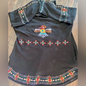 CAITE 3X BOHO CARDIGAN HEAVILY EMBROIDERED - SINGLE TOGGLE CLOSURE